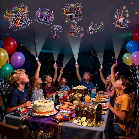 CHSLtmxq 24PCS Music Party Favors Finger Lights, 8 Designs Light Up Finger Lights for Kids Birthday Party Favors, Goodie Bag Stuffers Bulk Party, Light Up Party Favors for Music Birthday Decorations in Saudi Arabia