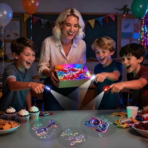 CHSLtmxq 24PCS Music Party Favors Finger Lights, 8 Designs Light Up Finger Lights for Kids Birthday Party Favors, Goodie Bag Stuffers Bulk Party, Light Up Party Favors for Music Birthday Decorations in Saudi Arabia