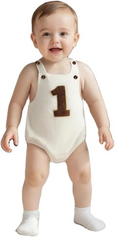 First Birthday Outfit Boy Girl Overalls Romper Mallard Duck 1st Birthday Outfit One Year Old Boy Cake Smash Clothes in Saudi Arabia