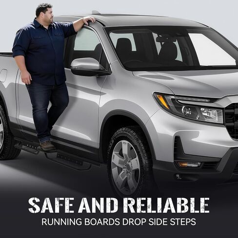 Running Boards Compatible with 2017-2026 Honda Ridgeline 4 Full Size Doors, TraiNexalign Side Steps 500LBS Load Capacity, Heavy-Duty Steel Nerf Bars, Bolt-on Rock Sliders Rail, 2 Pcs in Saudi Arabia