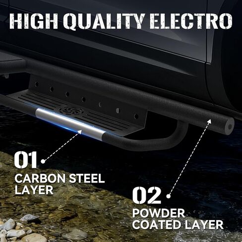 Running Boards Compatible with 2017-2026 Honda Ridgeline 4 Full Size Doors, TraiNexalign Side Steps 500LBS Load Capacity, Heavy-Duty Steel Nerf Bars, Bolt-on Rock Sliders Rail, 2 Pcs in Saudi Arabia