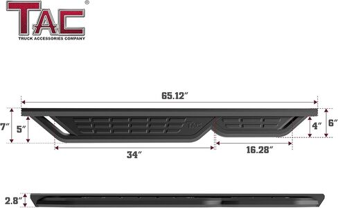 لوحات الجري TAC Fort المتوافقة مع 2010-2024 4Runner (باستثناء 10-13 SR5/10-24 Limited/20-21 Nightshade/22-24 TRD Sport) |خطوات جانبية |قضبان Nerf |ملحقات السيارات |الفولاذ الكربوني الأسود قطعتان in Kuwait