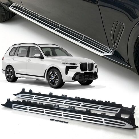2PCS Running Boards Fits for BMW X7 G07 2019 2020 2021 2022 2023 2024 2025 2026 Compatible, Fixed Door Step Pedal Bars with Mounting Brackets, Heavy Duty Side Rails Accessories in Saudi Arabia