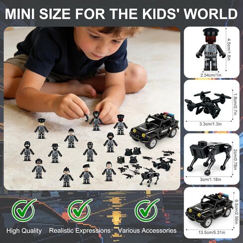 Military Minifigures Set, Mini Figures Toy, MINIFIG People Pack, Army Action Figures Building Blocks with SUV, Robotic Dogs, Kids Gift for Christmas Stockings, Birthday Cake Decorations, Party Favors in Saudi Arabia