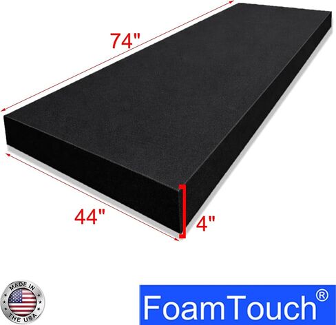 ملاءة إسفنجية من البولي يوريثين FoamTouch بسمك 10.16 سم × عرض 111.76 سم × طول 171.78 سم - تنجيد الفحم ورغوة الفراش لاستبدال الوسائد ودعم المرتبة وإدراج الوسادة - بدون غطاء in Kuwait