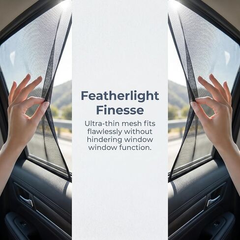 Car Window Sunshade Curtains - 4-Pack Car Privacy Curtains - 100% Blackout Window Cover and UV Protection - Magnetic Side ow Sunshades, Napping, Changing Clothes, Camping, Portable in Saudi Arabia