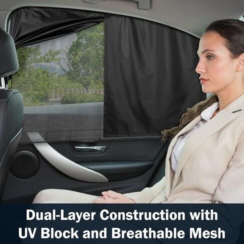 Car Window Shades, Side Window Sun Shades Blocks Heat and UV Rays Glare, Magnetic Car Privacy Safe Curtains for Back Windows, Camping Accessories for Baby in Saudi Arabia