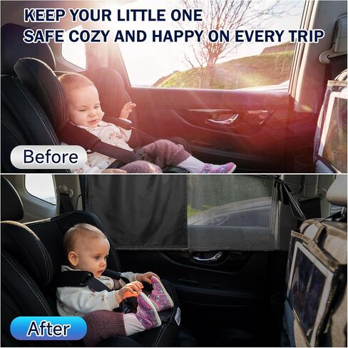Car Window Shades, Side Window Sun Shades Blocks Heat and UV Rays Glare, Magnetic Car Privacy Safe Curtains for Back Windows, Camping Accessories for Baby in Saudi Arabia