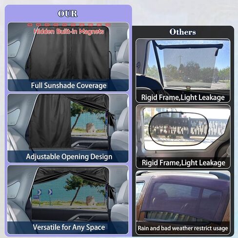 Car Window Shades, Side Window Sun Shades Blocks Heat and UV Rays Glare, Magnetic Car Privacy Safe Curtains for Back Windows, Camping Accessories for Baby in Saudi Arabia