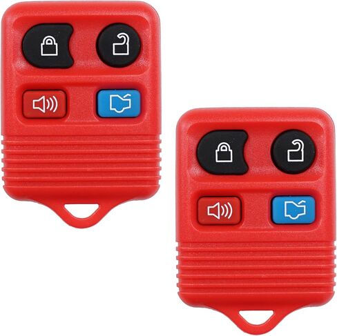 بديل SUPALAND Key Fob يناسب سيارة Ford Mustang Focus Explorer Expedition Taurus Escape Edge Thunderbird Lincoln Town Car 1999-2014 التحكم عن بعد للدخول بدون مفتاح CWTWB1U311 4 أزرار حمراء قطعتان in Kuwait