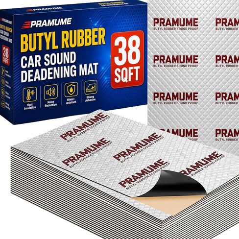 38 sqft Car Sound Deadening Mat, Butyl Automotive Sound Deadening Material, Heat Deadener & Noise Insulation for Cars, Vehicle Soundproofing & Vibration Dampening Material for Car Hood, Doors in Saudi Arabia