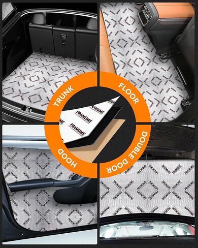 38 sqft Car Sound Deadening Mat, Butyl Automotive Sound Deadening Material, Heat Deadener & Noise Insulation for Cars, Vehicle Soundproofing & Vibration Dampening Material for Car Hood, Doors in Saudi Arabia