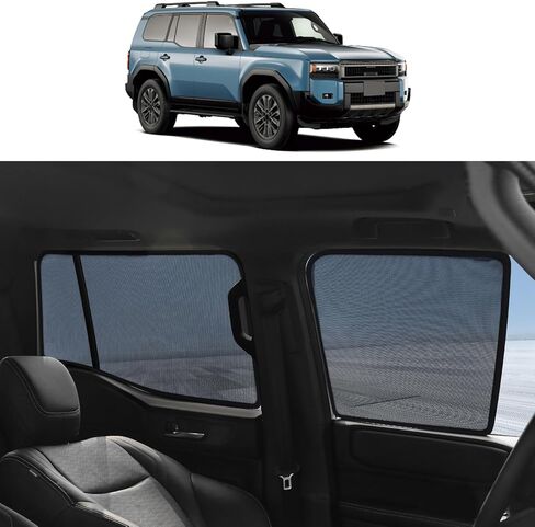Window Sun Shade for Toyota Land Cruiser 250/1958 2024 2025 2026, Rear Side Window Mesh Sunshade, Custom Fit Car Window Screen, UV Protection Sun Visor Curtains, 6PCS in Saudi Arabia