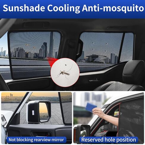 Window Sun Shade for Toyota Land Cruiser 250/1958 2024 2025 2026, Rear Side Window Mesh Sunshade, Custom Fit Car Window Screen, UV Protection Sun Visor Curtains, 6PCS in Saudi Arabia