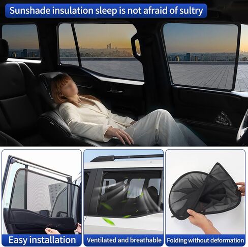 Window Sun Shade for Toyota Land Cruiser 250/1958 2024 2025 2026, Rear Side Window Mesh Sunshade, Custom Fit Car Window Screen, UV Protection Sun Visor Curtains, 6PCS in Saudi Arabia
