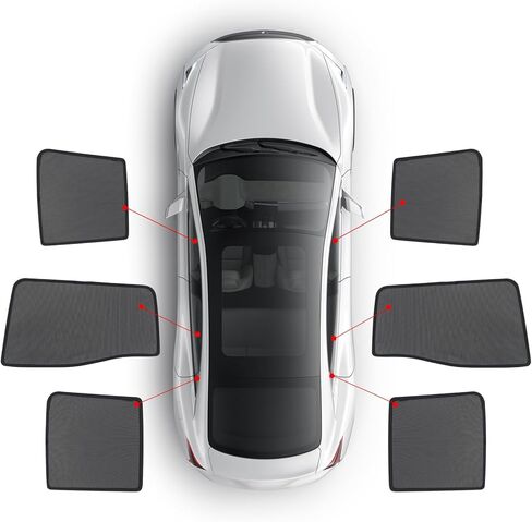 Window Sun Shade for Toyota Land Cruiser 250/1958 2024 2025 2026, Rear Side Window Mesh Sunshade, Custom Fit Car Window Screen, UV Protection Sun Visor Curtains, 6PCS in Saudi Arabia