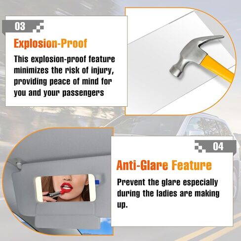 Compatible with Tesla Model 3 Sun Visor Mirror Glass 2017-2024, 1 Pack for Model Y Sunvisor Vanity Mirror Glass Replacement 2020-2024 (Both Left Driver and Right Passenger Side) in Saudi Arabia