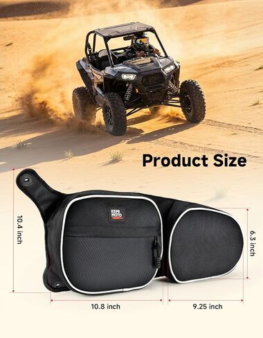 KEMIMOTO Front Door Storage Bags 2-Pack Compatible with Polaris RZR 900 Trail 50" / RZR 900 S 55", Side Door Storage Bags with Removable Knee Pad, 1680D Water-Resistant Oxford Fabric, 8L in Saudi Arabia