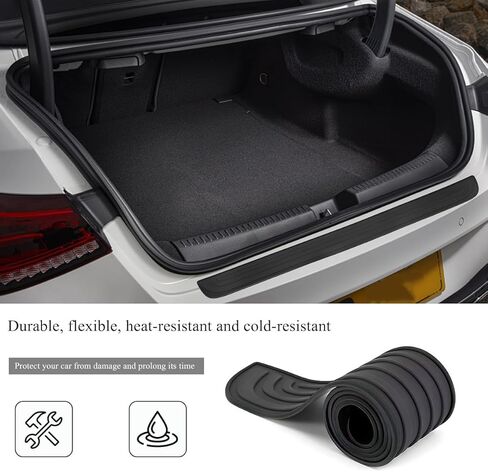 1Pc Rubber Rear Bumper Guard for Cadillac XT4 2019-2024 2025, Trunk Door Sill Protector Anti-Scratch Decorative Cover Strip Automotive Entrance Trim in Kuwait
