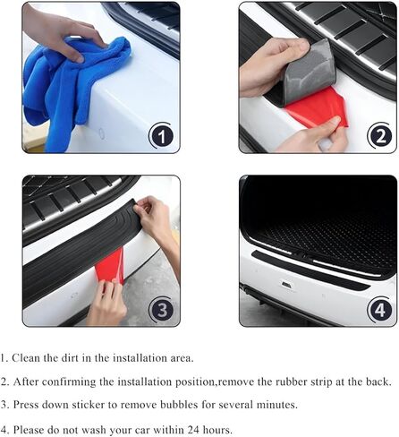 1Pc Rubber Rear Bumper Guard for Cadillac XT4 2019-2024 2025, Trunk Door Sill Protector Anti-Scratch Decorative Cover Strip Automotive Entrance Trim in Kuwait