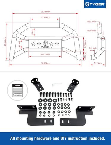 Tyger Auto TG-GD6N60158 Front Bumper Guard Compatible with 2005-2021 Nissan Frontier | Textured Black | Light Mount | Bull Bar in Kuwait