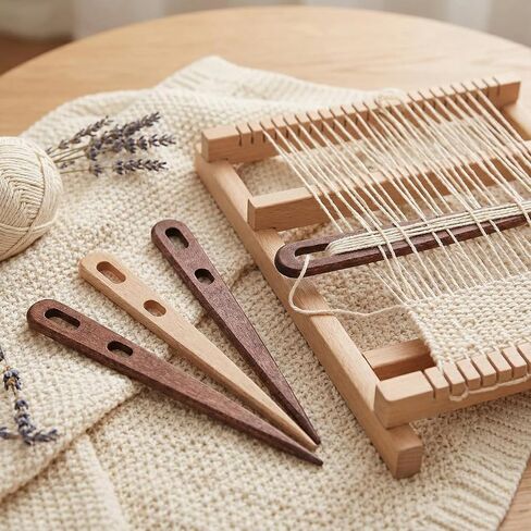 4Pcs Large Two-Eyed Nalbinding Needle, Wood Nalbinding Needle, Handmade Binding Tool for Knitting, Weaving, Tapestry, Sewing, Wool Yarn in Saudi Arabia