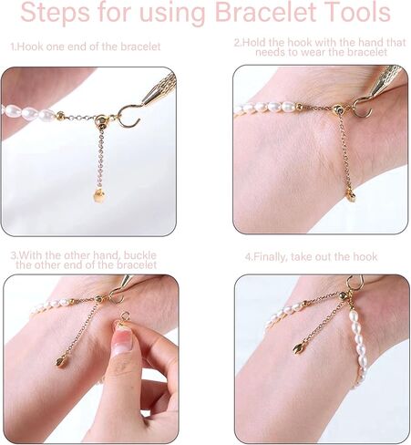 3 PCS Bracelet Helper Tool,Fastening Auxiliary Tool,Bracelet Helper Tool to Put on Yourself,Suitable for Jewelry Buckles, Necklaces, Bracelet in Saudi Arabia