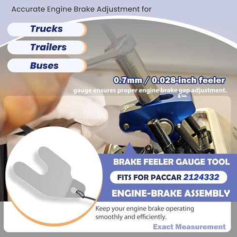 أداة قياس الشعور 2124332 متوافقة مع محركات Paccar MX-13 MX-11، أداة تعديل رموش صمام فرامل المحرك 0.028 بوصة لشاحنات Kenworth Peterbilt in Kuwait