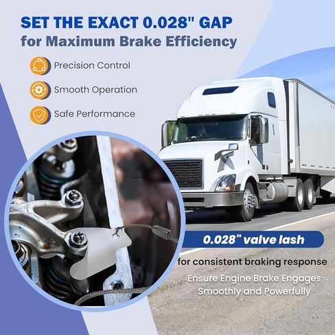 أداة قياس الشعور 2124332 متوافقة مع محركات Paccar MX-13 MX-11، أداة تعديل رموش صمام فرامل المحرك 0.028 بوصة لشاحنات Kenworth Peterbilt in Kuwait