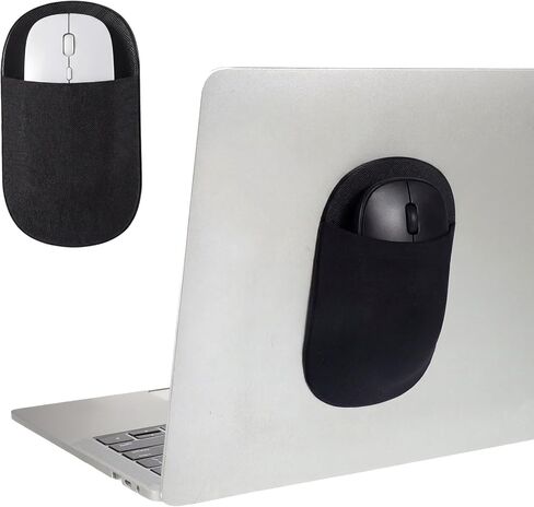 Universal Stick-On Mouse Pouch Stick-On Mouse Holder for Laptop for Wireless Mouses Reusable Adhesive Sleeve Adhesive Storage Pouch Compatible with Most Computers Tablets Mice for Computer Office Home in Saudi Arabia