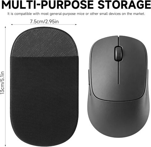 Universal Stick-On Mouse Pouch Stick-On Mouse Holder for Laptop for Wireless Mouses Reusable Adhesive Sleeve Adhesive Storage Pouch Compatible with Most Computers Tablets Mice for Computer Office Home in Saudi Arabia