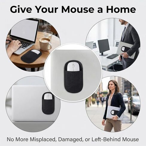 Universal Stick-On Mouse Pouch Stick-On Mouse Holder for Laptop for Wireless Mouses Reusable Adhesive Sleeve Adhesive Storage Pouch Compatible with Most Computers Tablets Mice for Computer Office Home in Saudi Arabia