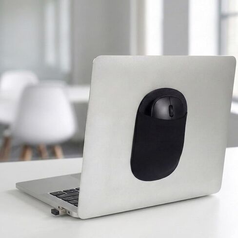 Universal Stick-On Mouse Pouch Stick-On Mouse Holder for Laptop for Wireless Mouses Reusable Adhesive Sleeve Adhesive Storage Pouch Compatible with Most Computers Tablets Mice for Computer Office Home in Saudi Arabia