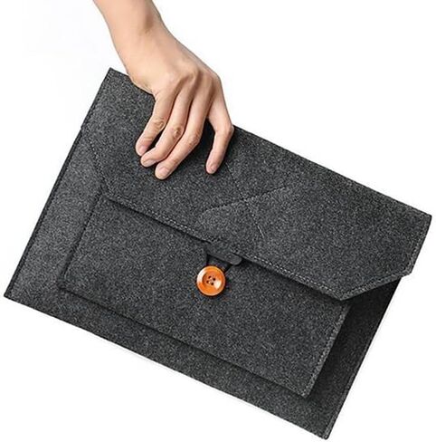 15.6 Inch Portable Monitor Sleeve Case with Multi-Storage Organizer - Lightweight Felt Second Display Bag Compatible with All 15.6 Inch Portable Monitors - Dark Gray in Saudi Arabia