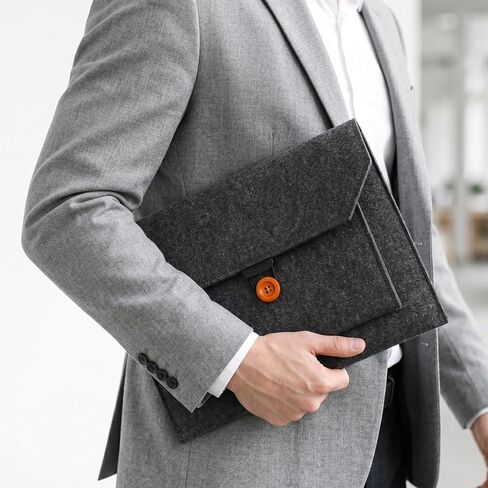 15.6 Inch Portable Monitor Sleeve Case with Multi-Storage Organizer - Lightweight Felt Second Display Bag Compatible with All 15.6 Inch Portable Monitors - Dark Gray in Saudi Arabia