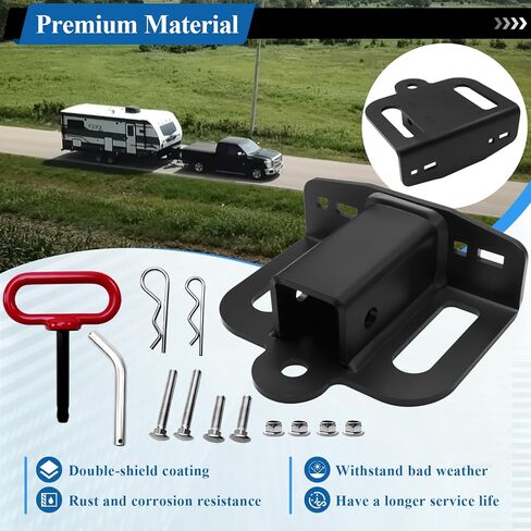 Zero Turn Lawn Mower Hitch with 2" Receiver Fits Many Models Lawn Mower, Tractor, Trailer, Golf Cart, ATV, with 2 Pcs Trailer Hitch Pin, 2 Pcs Clips, 4 Pcs Nuts & Carriage Bolts, 6mm Thicker in Saudi Arabia