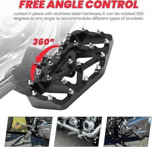 أوتاد قدم أمامية للدراجة النارية 2018-2025 Softail Rider Footpeg متوافقة مع Harley Davidson FXBB FXLR FXLRS FXLRST FXST FLSB FXBR FXBRS Sportster S RH1250S (أسود، عريض) in Kuwait
