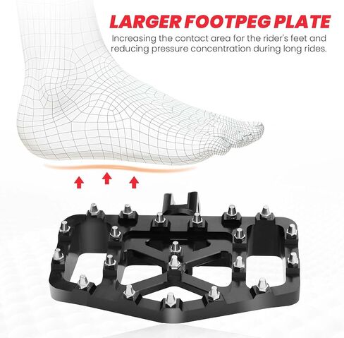 أوتاد قدم أمامية للدراجة النارية 2018-2025 Softail Rider Footpeg متوافقة مع Harley Davidson FXBB FXLR FXLRS FXLRST FXST FLSB FXBR FXBRS Sportster S RH1250S (أسود، عريض) in Kuwait