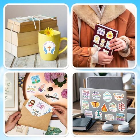 HomSeon 200PCS Catholic Stickers, Religious Sacred Heart Stickers for Water Bottles Scrapbook Laptops, Bible Catholic Gifts for Women Saints Adults, Virgin Mary Cross Jesus in Saudi Arabia