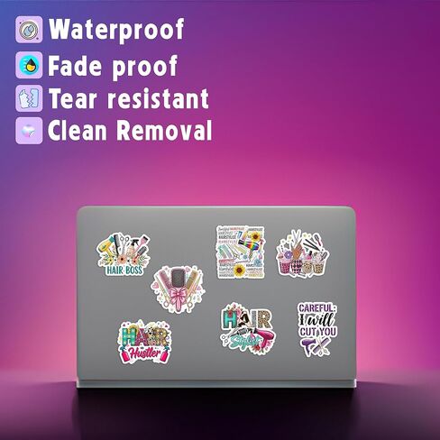 30PCS Hairstylist Stickers Pack – Waterproof Vinyl Hair Stylist & Salon Quotes Decals for Water Bottle, Laptop, Phone – Cute Beauty Salon Stickers for Stylists & Cosmetologists in Saudi Arabia