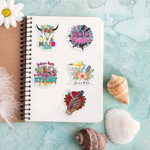 30PCS Hairstylist Stickers Pack – Waterproof Vinyl Hair Stylist & Salon Quotes Decals for Water Bottle, Laptop, Phone – Cute Beauty Salon Stickers for Stylists & Cosmetologists in Saudi Arabia