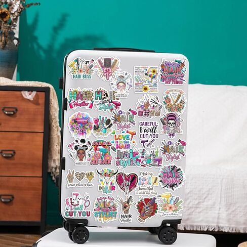 30PCS Hairstylist Stickers Pack – Waterproof Vinyl Hair Stylist & Salon Quotes Decals for Water Bottle, Laptop, Phone – Cute Beauty Salon Stickers for Stylists & Cosmetologists in Saudi Arabia