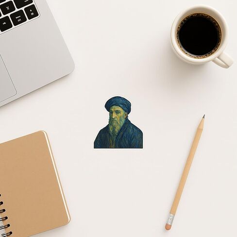 (3 Pack) Nachmanides Post-Impressionist Gogh Style Sticker (3" x 3.25") in Kuwait