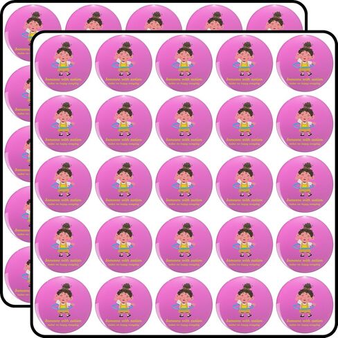 Someone with Autism Makes Me Happy Everyday 1" 50 Pack Scrapbooking Stickers Waterproof Vinyl Decals for Water Bottle Laptop Phone Case in Kuwait