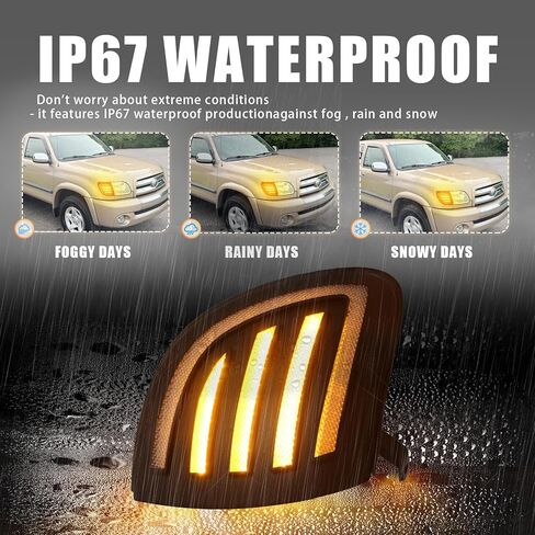 LED Front Headlight LED Side Marker Lights Amber Turn Signal Lamp Kit for Toyota Tundra 2000 2001 2002 2003 2004 |OEM 81510-0C010 | 81520-0C010, Side Bumper Marker Lamps,2pcs in Kuwait