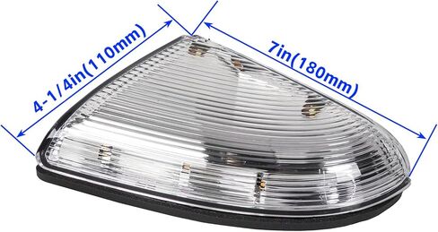 HECASA Right Mirror Turn Signal Puddle Light Compatible with 2009-2018 Dodge Ram 1500 2500, Front Side Marker LED Lamp Replacement for 68064948AA, Passenger Side Clear Lens in Kuwait