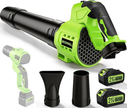 Leaf Blower Cordless with Battery and Charger, Cordless Leaf Blower with Rotatable Body, 2-Pack 20V Batteries, 6-Speed, Shoulder Strap; Handheld Blower for Lawn Care, Car, Patio, Dust in Kuwait