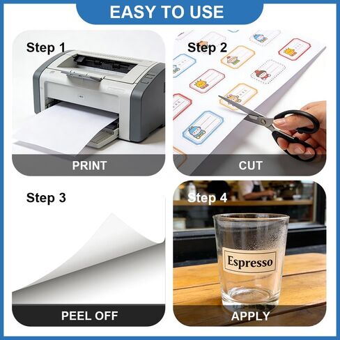 40 Sheets Full Sheets Sticker Paper, 8.5 x 11 Inches, Compatible with Laser & Inkjet Printers, Full Sheet Address Labels & Shipping Labels in Saudi Arabia