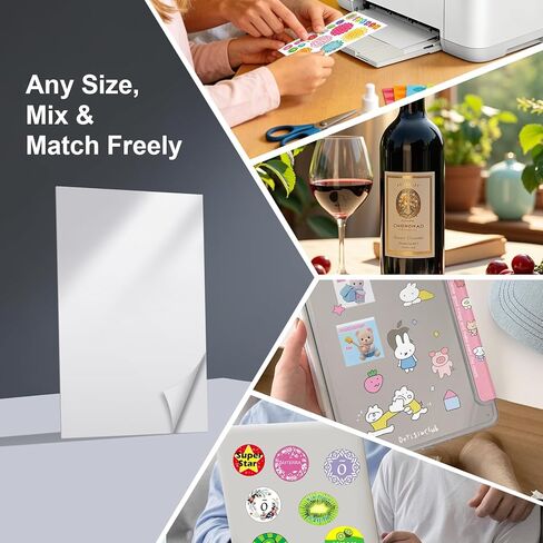 40 Sheets Full Sheets Sticker Paper, 8.5 x 11 Inches, Compatible with Laser & Inkjet Printers, Full Sheet Address Labels & Shipping Labels in Saudi Arabia