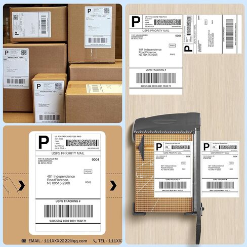 40 Sheets Full Sheets Sticker Paper, 8.5 x 11 Inches, Compatible with Laser & Inkjet Printers, Full Sheet Address Labels & Shipping Labels in Saudi Arabia